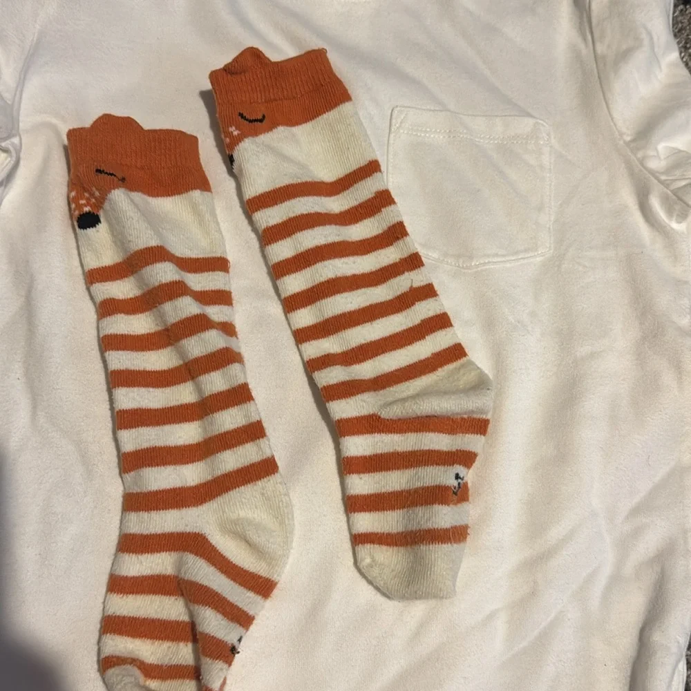 Adorable Fox Striped Kids Socks